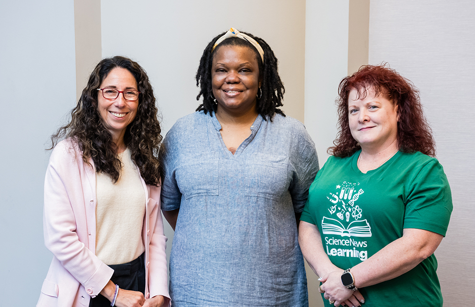 Group photo showing the three 2024-25 Science News Learning Ambassadors.
